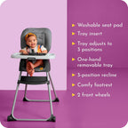Century Dine on 4-In-1 High Chair, Grows with Child with 4 Modes, Metro