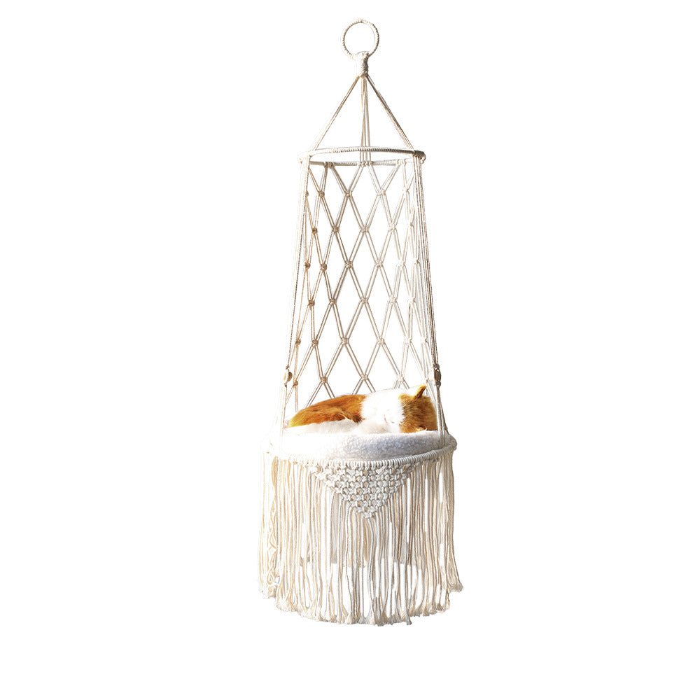 Macrame Hanging Cat Bed & Swing