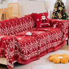Festive Red Christmas Sofa Cover