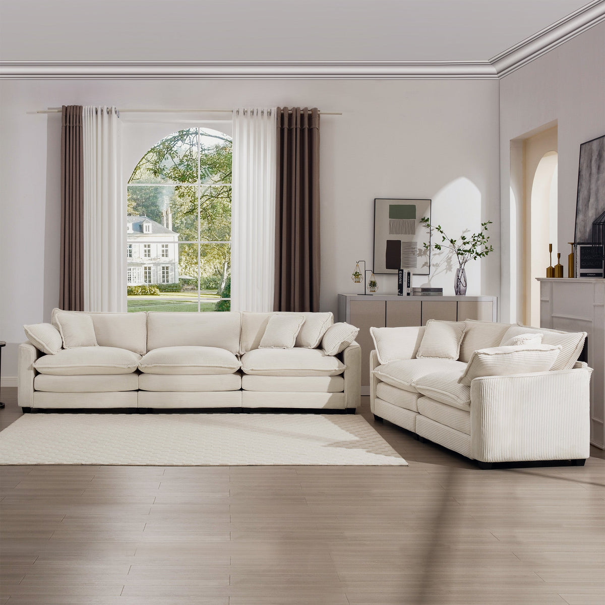Luxe & Sophisticated Deep Seated Sofa Set - 2 Sofas