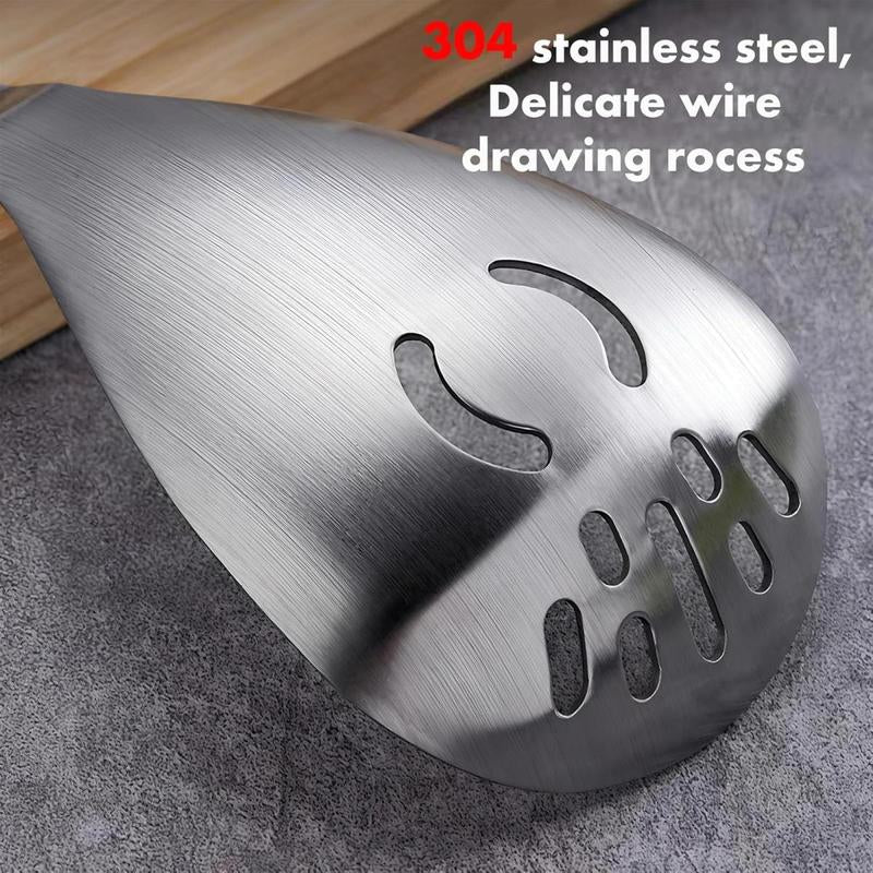 Heavy Duty Food Grade Stainless Steel: Multifunction Potato Masher w Slotted Spoon, Egg Separator, Grinder Kitchen Gadget, Easy Clean & Dishwasher Safe.