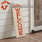 Fall Welcome Wooden Porch Sign – Vertical Autumn Entryway & Front Door Decor