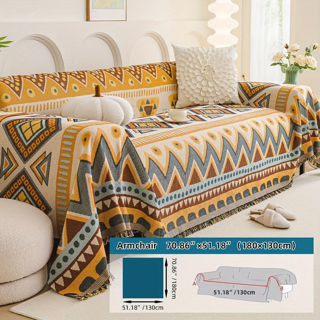 Boho Chic Double-sided Chenille Sofa Cover 6 Gorgeous styles For all Seasons