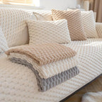 Plush Nordic Sofa Slipcover Kid/Pet Protector, Washable