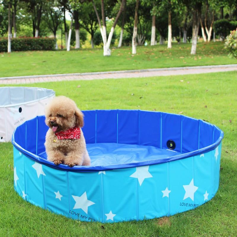 Foldable & Portable Swimming/Bathing Pool for Dogs  Toy Storage, Large Shower Basin for Indoor/Outdoor use. PVC, Leakproof, Foldable