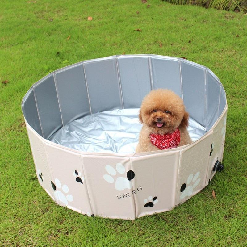 Foldable & Portable Swimming/Bathing Pool for Dogs  Toy Storage, Large Shower Basin for Indoor/Outdoor use. PVC, Leakproof, Foldable