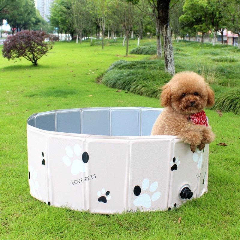 Foldable & Portable Swimming/Bathing Pool for Dogs  Toy Storage, Large Shower Basin for Indoor/Outdoor use. PVC, Leakproof, Foldable