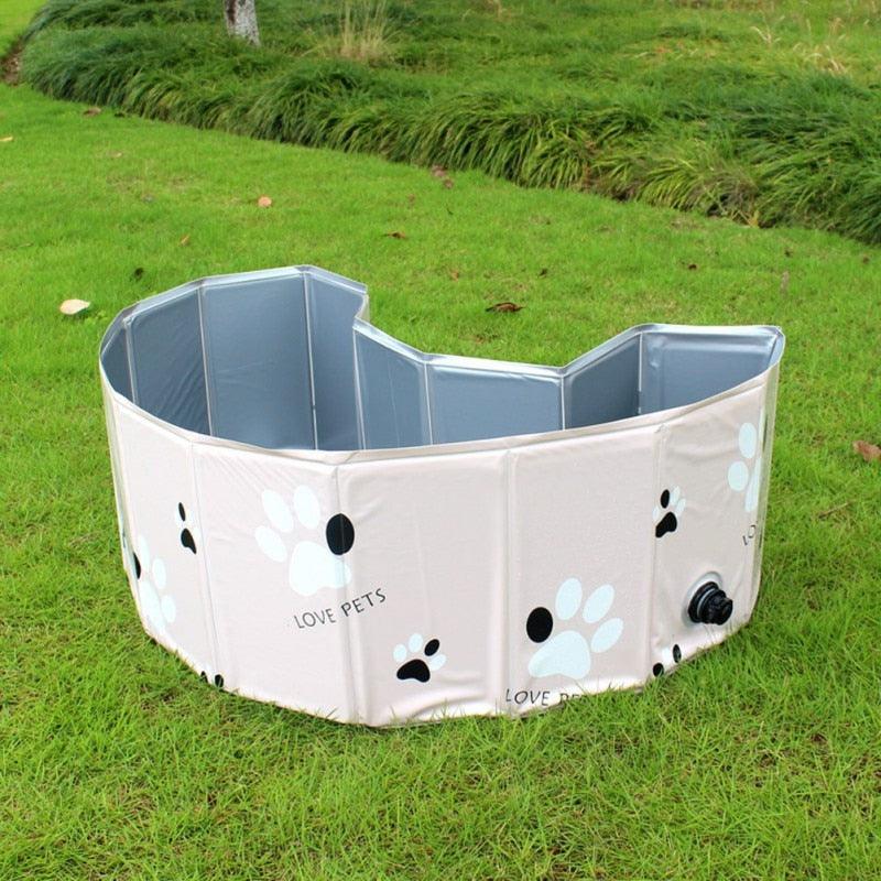 Foldable & Portable Swimming/Bathing Pool for Dogs  Toy Storage, Large Shower Basin for Indoor/Outdoor use. PVC, Leakproof, Foldable