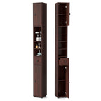 Freestanding Tall Slim Bathroom Cabinet with Drawer and Adjustable Shelves 71 Inches