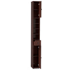 Freestanding Tall Slim Bathroom Cabinet with Drawer and Adjustable Shelves 71 Inches