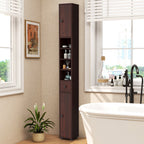 Freestanding Tall Slim Bathroom Cabinet with Drawer and Adjustable Shelves 71 Inches