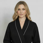 Waffle Piping Bathrobe – Lightweight Spa Comfort