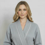 Waffle Piping Bathrobe – Lightweight Spa Comfort