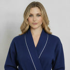 Waffle Piping Bathrobe – Lightweight Spa Comfort