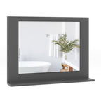 Wood Frame Rectangle Bathroom Mirror with Shelf 23.5 x 17.5 Inch