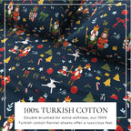 Turkish Cotton Christmas Flannel Sheet - Whittaker Collection