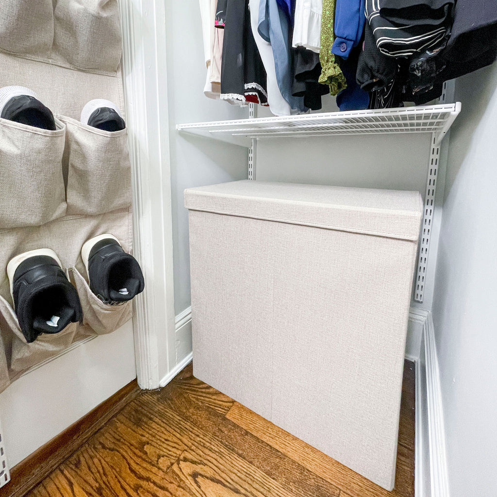 Textured Fabric Laundry Hamper