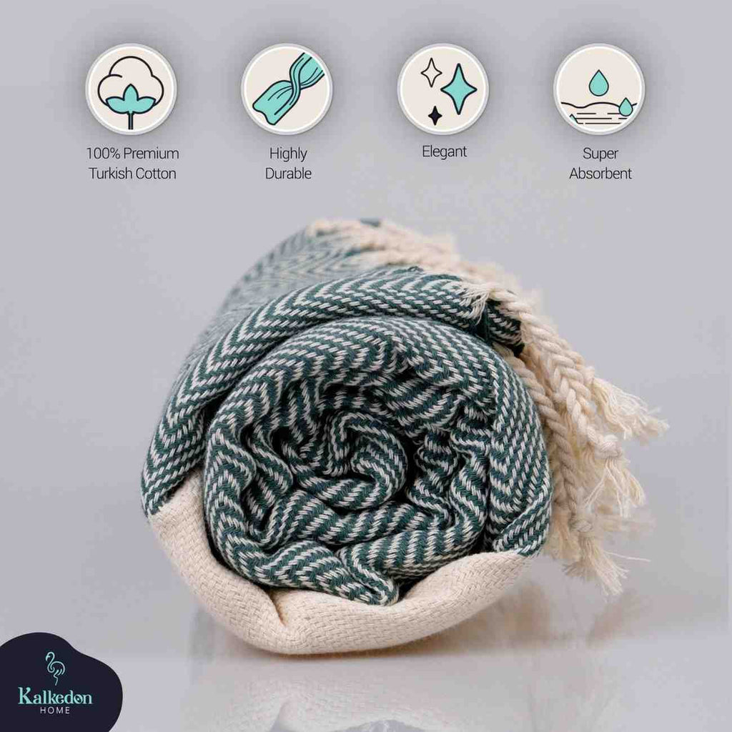 Herringbone 100% Turkish Cotton Beach & Bath Towel