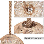 WalmHomie Hand Woven Pendant Light Rattan Lamp Shade,Rope Lamp