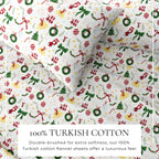 Turkish Cotton Christmas Flannel Sheet - Whittaker Collection