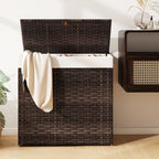 PE Rattan Laundry Hamper with Wheels and Lid