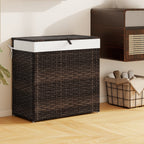 PE Rattan Laundry Hamper with Wheels and Lid