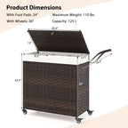 PE Rattan Laundry Hamper with Wheels and Lid