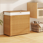 PE Rattan Laundry Hamper with Wheels and Lid