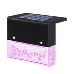 LED Solar Fence Light Outdoor Courtyard Home Garden Decoration Light RGB Waterproof Plywood Lights Decorative Table Lamp Cute Study Lamps for Bedroom Décor