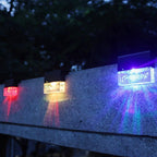 LED Solar Fence Light Outdoor Courtyard Home Garden Decoration Light RGB Waterproof Plywood Lights Decorative Table Lamp Cute Study Lamps for Bedroom Décor
