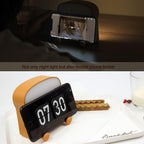 LED Toast Night Light with Silicone Foot Phone Holder Table Lamp Infinite Dimming Bread Decoration Creative Lamp Decorative Table Lamp Cute Study Lamps for Bedroom Décor