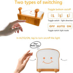 LED Toast Night Light with Silicone Foot Phone Holder Table Lamp Infinite Dimming Bread Decoration Creative Lamp Decorative Table Lamp Cute Study Lamps for Bedroom Décor