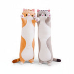 Soft Cuddly Plush Cat Pillow – 26" Long