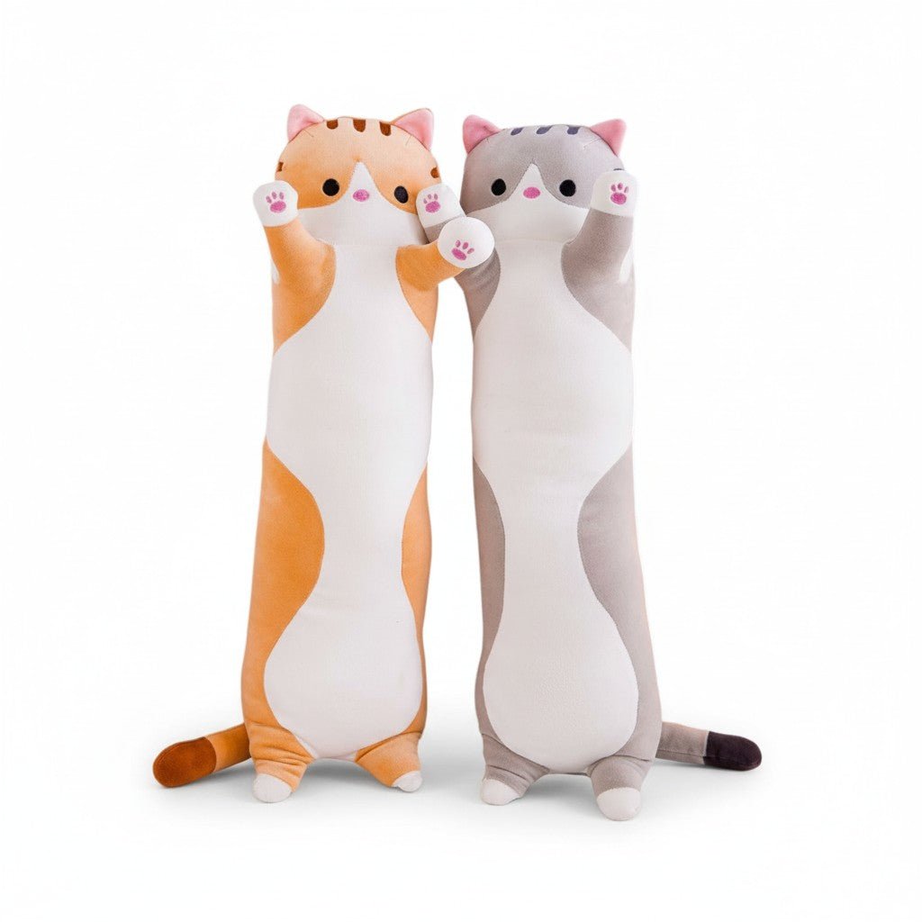 Soft Cuddly Plush Cat Pillow – 26" Long