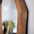 Octagon Wood Frame Mirror for Entry, Bathroom, Bedroom, Living