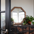 Octagon Wood Frame Mirror for Entry, Bathroom, Bedroom, Living