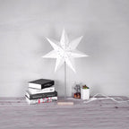 Modern Retro Led Table Lamp Desk Light Paper Star Wood Lamp Nordic Design Minimalist Bedside Living Room Bedroom Decor  Cute Study Lamps for Bedroom Décor