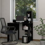 Modern Computer Desk with Storage Bookshelf and Hutch for Home Office