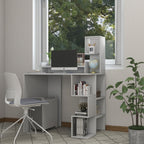 Modern Computer Desk with Storage Bookshelf and Hutch for Home Office