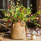Natural Straw Basket Bag with Rope Handles (Set of 2)