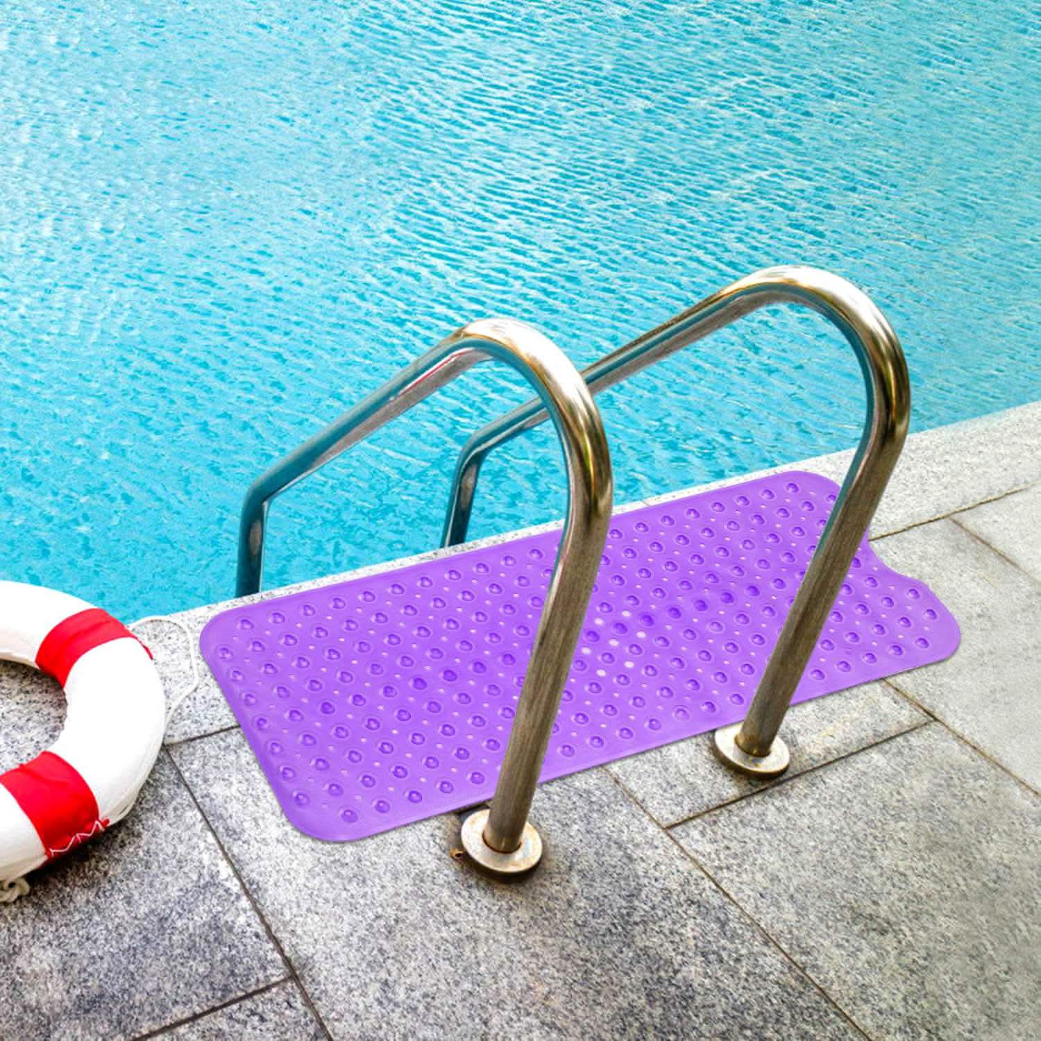 Non Slip Shower Mat Tub Mat Massage Anti-Bacterial with Suction Cups Various Colors