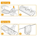 Non Slip Shower Mat Tub Mat Massage Anti-Bacterial with Suction Cups Various Colors