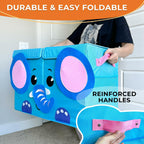 QUOKKA Dino Toy Storage Box Organizer 24.8x16.1x13 In Collapsible Fabric Bin
