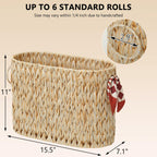 ELINZINE Toilet Paper Storage Holder for 6 Mega Rolls Bathroom Basket Buttermilk
