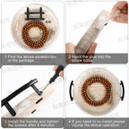 Round Wood Tray with Wood Bead Garland 13" Decorative Tray with Handles