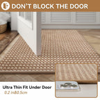 YDKGL Non Slip Bath Mat Braided Rubber Backing Brown 24x35 Washable