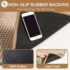 YDKGL Non Slip Bath Mat Braided Rubber Backing Brown 24x35 Washable