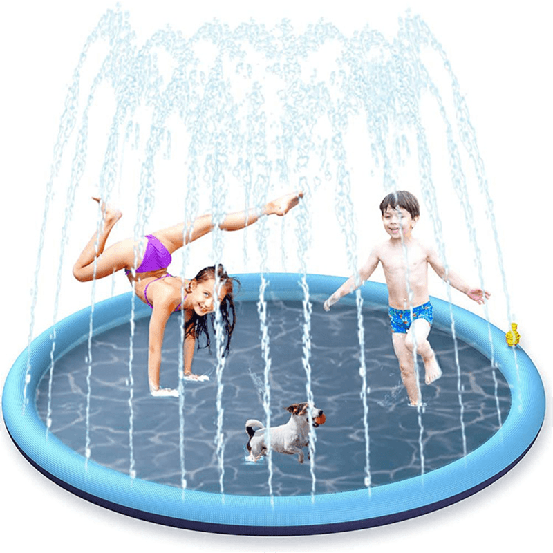 Swimming Pool Pet Sprinkler Pad Inflatable Water Spray Mat Tub Summer Play Cooling Mat Dog Bathtub Dog Cooling Mat Pet Bed Sprinkler Pad for Dogs & Kids PVC Splash Pad for Kids Age Water Toys for Summer Outdoor