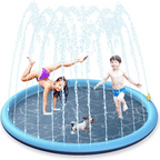 Swimming Pool Pet Sprinkler Pad Inflatable Water Spray Mat Tub Summer Play Cooling Mat Dog Bathtub Dog Cooling Mat Pet Bed Sprinkler Pad for Dogs & Kids PVC Splash Pad for Kids Age Water Toys for Summer Outdoor