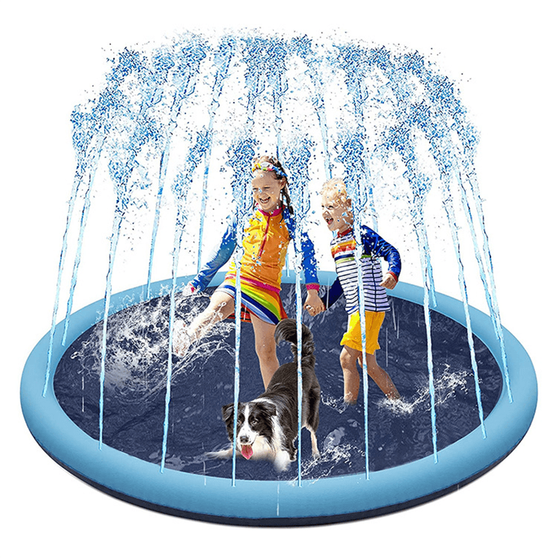 Swimming Pool Pet Sprinkler Pad Inflatable Water Spray Mat Tub Summer Play Cooling Mat Dog Bathtub Dog Cooling Mat Pet Bed Sprinkler Pad for Dogs & Kids PVC Splash Pad for Kids Age Water Toys for Summer Outdoor